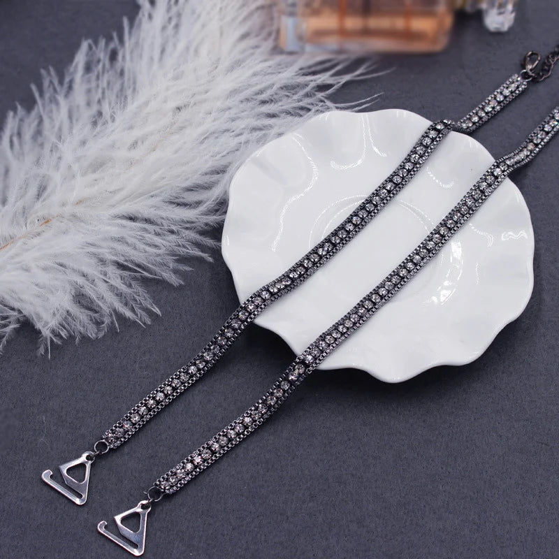 Sexy Rhinestone Women Bra Straps Elegant Crystal Bra Shoulder Strap Anti-light Off-the-shoulder Underwear Straps Accessories