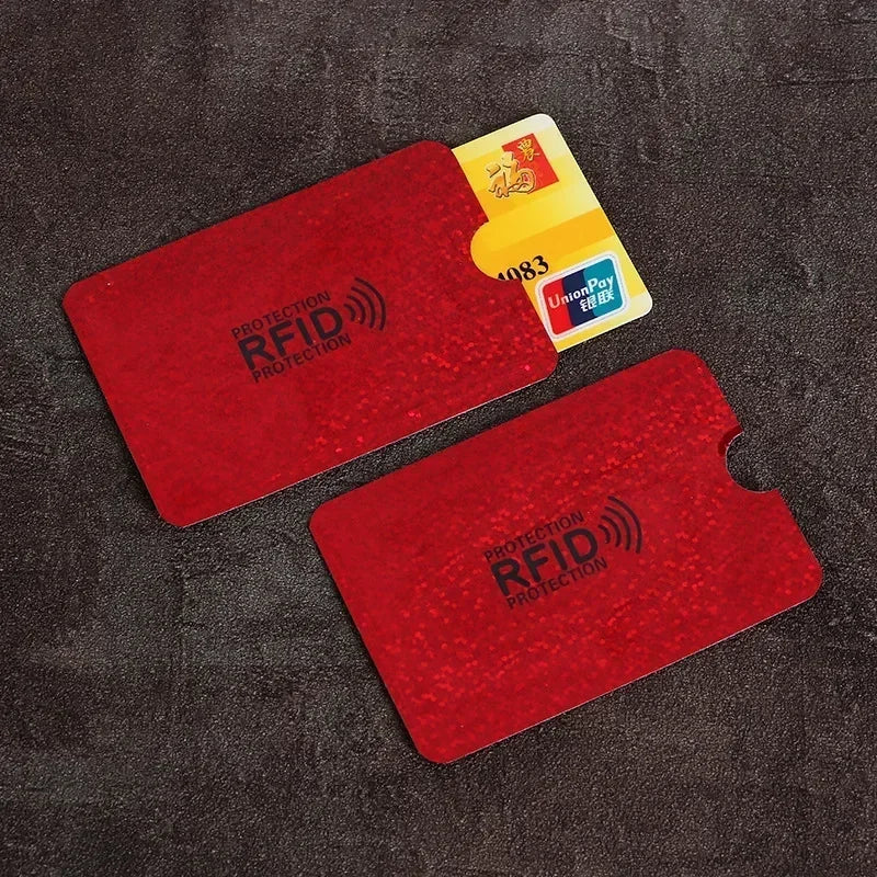 Color RFID Blocking Credit Bank Card Sleeves Protector Aluminum Foil Anti-Scan Card Holder Access Control Card Keeper Case