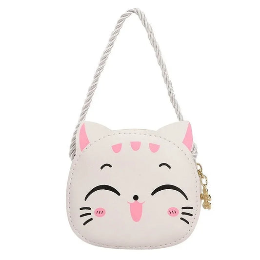 New Cartoon Children's Crossbody Bag Cute Cat Kids Fashion Coin Purse Purse Handbag Cute Mini Shoulder Bag for Girls and Boys