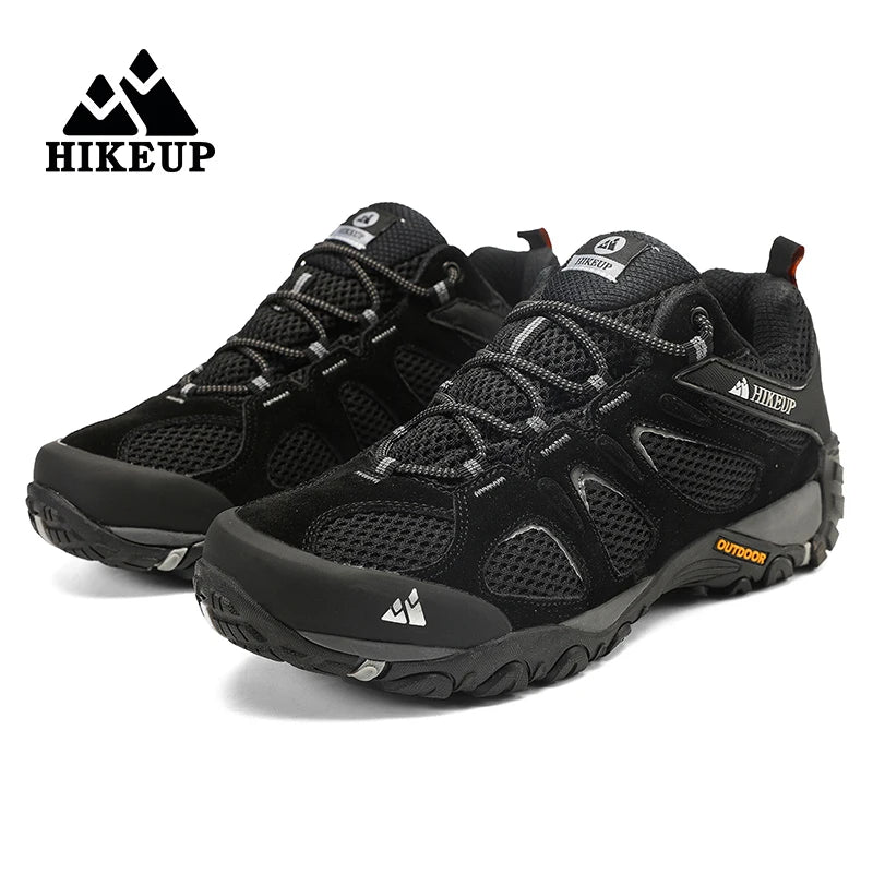 HIKEUP New Non-slip Wear Resistant Men‘s Outdoor Hiking Shoes Breathable Splashproof Climbing Men Sneaker Hunting Mountain Shoes