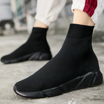 Fashion Black Men’s Sock Shoes Knit Breathable Unisex Socks Sneakers For Men Large Size 47 Lightweight Slip-On Casual Shoes Men