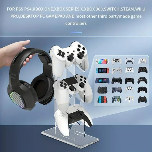 Universal Three-layer Headset Stand Game Console Stand Desktop Storage for All Headphones Handle Console Headphone Accessories