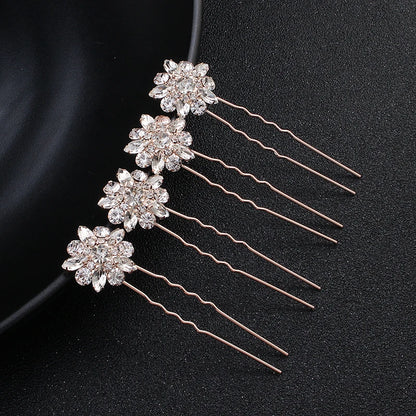 Rhinestone Hair Pins Forks Clips for Women Bridal Wedding Hair Accessories Pearl Hairpins Bride Headpiece Jewelry Gift Wholesale