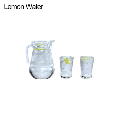 1/12 Scale Simulation Miniature  Drinking Model Drinks Jug Cup Coffee Milk Lemon Water Orange Juice Doll Accessories