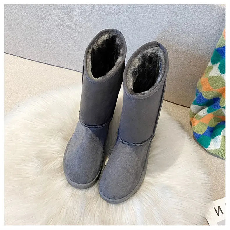 winter snow boots women anti slip Casual Woman Shoe Winter Boots Female Warm Plush Mid-calf Boots Long Botas Mujer