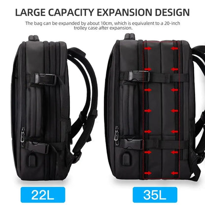 HK Business Backpack for Men Waterproof Anti-Theft 15.6” Laptop Backpack Casual Large Capacity Expandable Travel Bag Short Trip