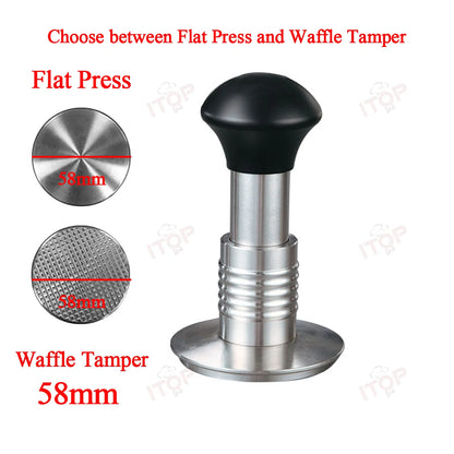 ITOP HIT Impact Force Powder Hammer 51/53/58mm Adjustable Pressure Force Tamper Stainless Steel Coffee Tamper Hammer Tools