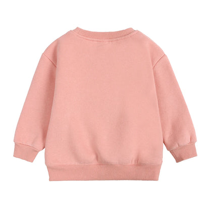 2025 Winter Autumn Hoodies Pullovers Kids Boys Girls Clothes Korean Baby Thicken Fleece Sweatshirt Children's Clothing 6M-7T