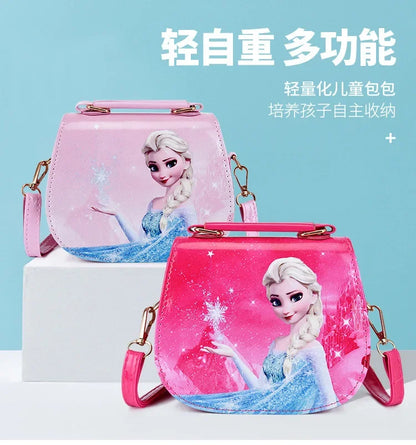 Cute cartoon anime Elsa princess messenger bag fashion girl handbag small bag baby shoulder messenger bag