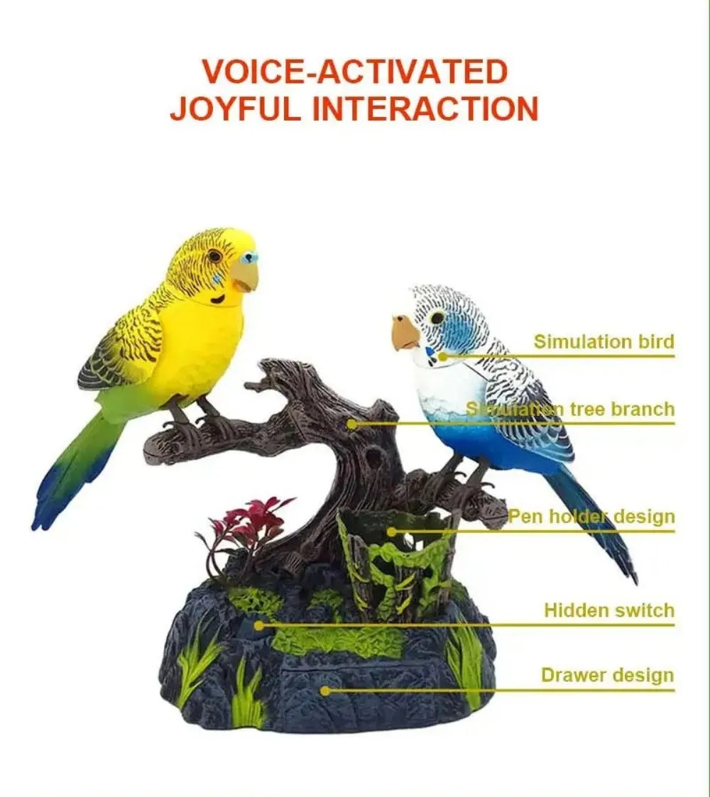 Sound And Voice Control Stimulation Induction Cage Bird Cage Sound Electric Bird Pet Toy Garden Display Children's Toy Gifts