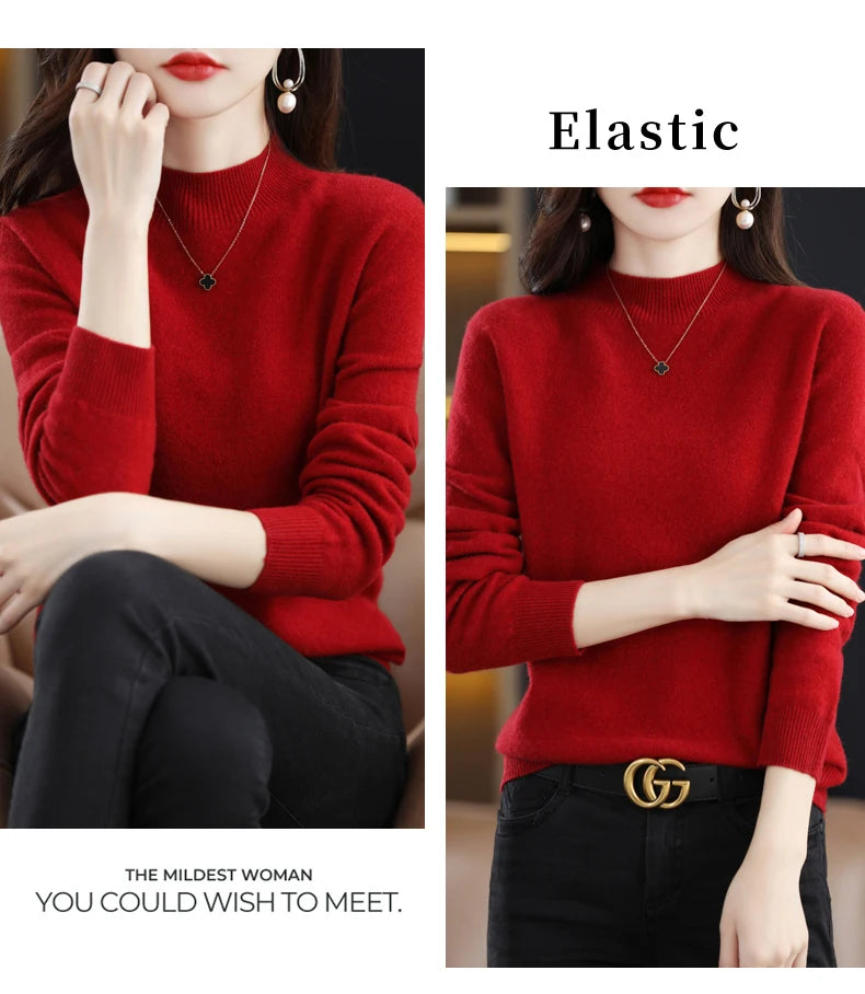 Cashmere Sweater Female 100% Merino Wool Winter Women Knitted Femme Pullover Top Winter Warm Women's 2024 New