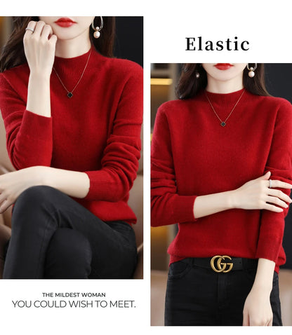 Cashmere Sweater Female 100% Merino Wool Winter Women Knitted Femme Pullover Top Winter Warm Women's 2024 New