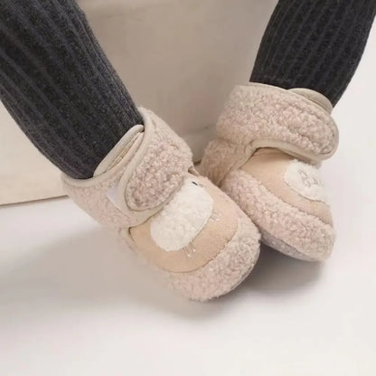 Winter Models of Newborn Baby Toddler Shoes Baby Boy Baby Girl First Walker Cotton Shoes Warm Plus Velvet Snow Boots Anti-slip