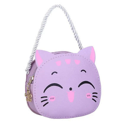 New Cartoon Children's Crossbody Bag Cute Cat Kids Fashion Coin Purse Purse Handbag Cute Mini Shoulder Bag for Girls and Boys