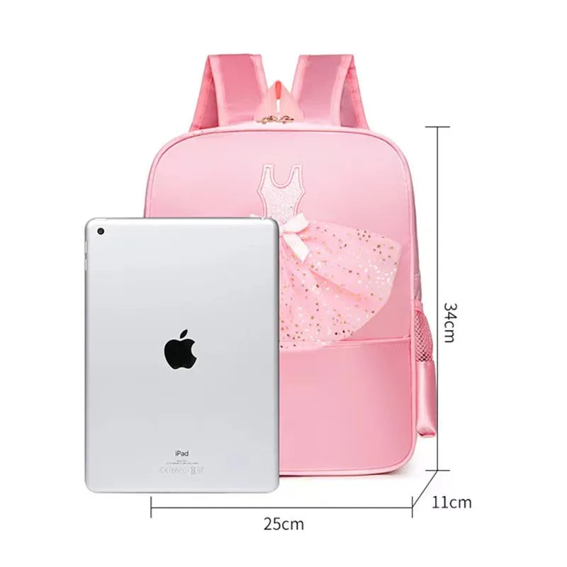 Fashionable Kids Boutique Dance Bag Pink and Purple Children Cute Waterproof Yoga Backpack for Girls