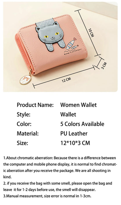 Wallest Women Purse Cute  Anime Wallet  Portable Small Luxury Wallets for Women Clutch Bag Carteras Para Mujer Coin Pocket