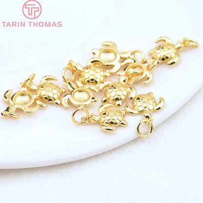 (129) 12x23MM 24K Gold Color Plated Brass Fish Charms Pendants High Quality Jewelry Accessories