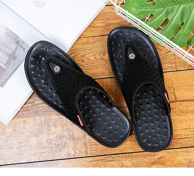 MAEDEF Slippers Summer Flip Flops for Men Beach Slippers Casual Sandals Comfortable Shoes Non-Slip Bathroom Shoes  Men Slides