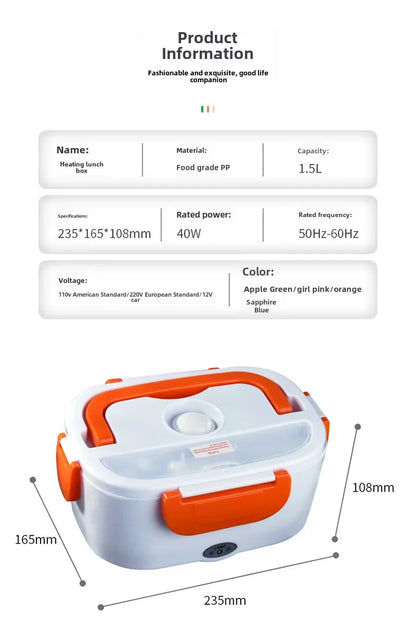 Portable Rechargeable Electric Lunch Box Heated Insulated Lunch Box Car Travel Friendly Meal Home Use Gift