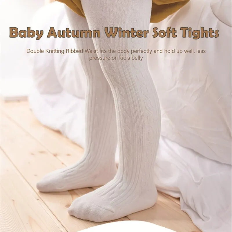 Baby Autumn Winter Soft Tights Newborn Toddler Kid Girl Ribbed Stockings Cotton Warm Elastic Pantyhose Solid Tights