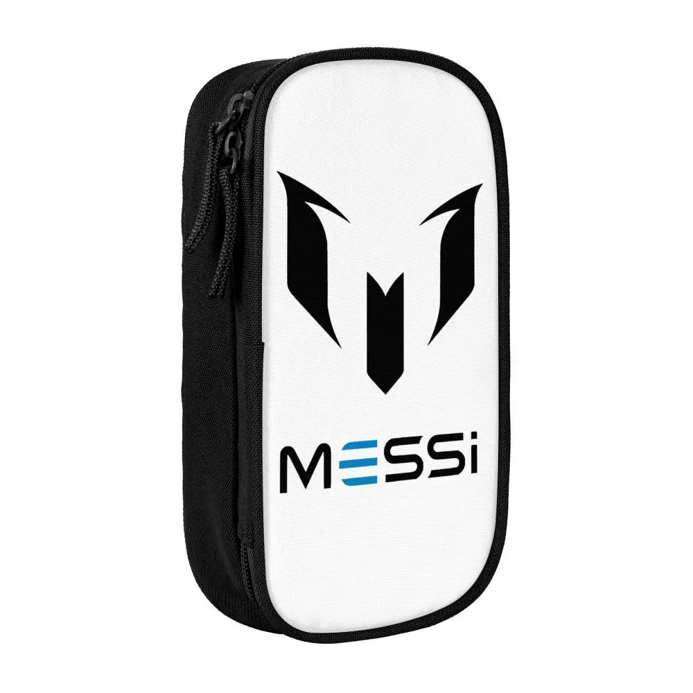 Football Messi Pencil Cases for Fan Soccer Lover Messied Pen Holder Bag Student Big Capacity Students School Gifts Pencil Pouch