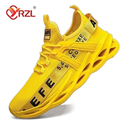 YRZL Men Shoes Breathable Fashion Mesh Running Shoes Man High Quality Comfortable Light Tennis Baskets Athletic Sneakers for Men