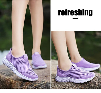 Summer Mesh Men Shoes Sneakers Breathable Flat Shoes Slip-on Sport Trainers Comfortable Lightweight Men Shoes Zapatillas Hombre