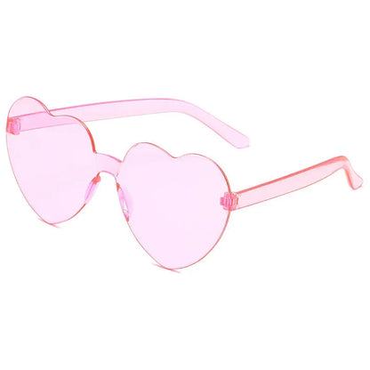 Heart Shaped Sunglasses  for  Women pink frameless Heart Glasses adults for wedding Bachelorette Party Favor Valentines Gifts