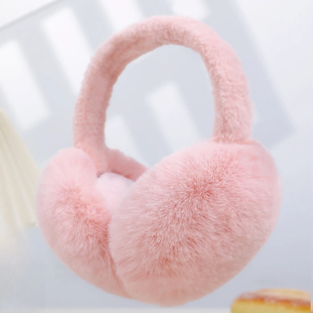 Foldable Plush Earmuffs Women Winter Warm Earflaps Unisex Portable Ear Headphone Outdoor Fashion Solid Color Frostproof Earcover