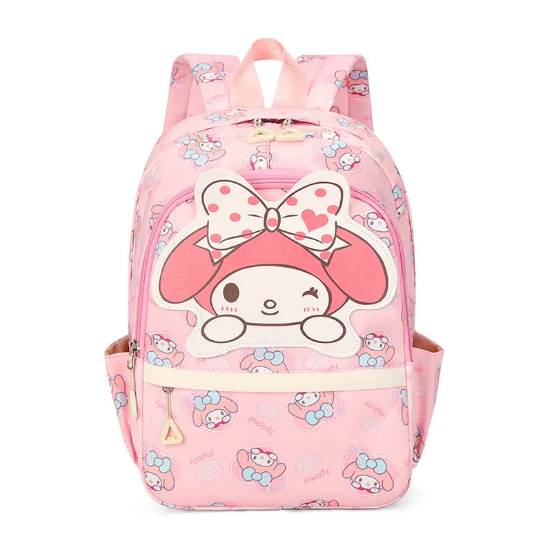 Anime Hello Kitty Kuromi Melody Kids School Bag Cartoon Cute Boys and Girls Travel Backpack 1-2 Grade Elementary School Backpack