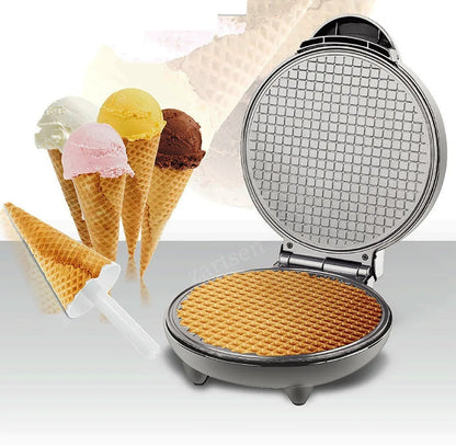 Electric Crispy Egg Roll Maker Sandwich Waffle Maker Pizza Pancake Crepe Baking Oven DIY Ice Cream Cone Machine