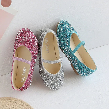 2024 Spring 1 to 12 years old girls dress shoes Beauty Pointed Toe Teen Girl Leather Shoes Bling Princess Wedding Shoes F12131