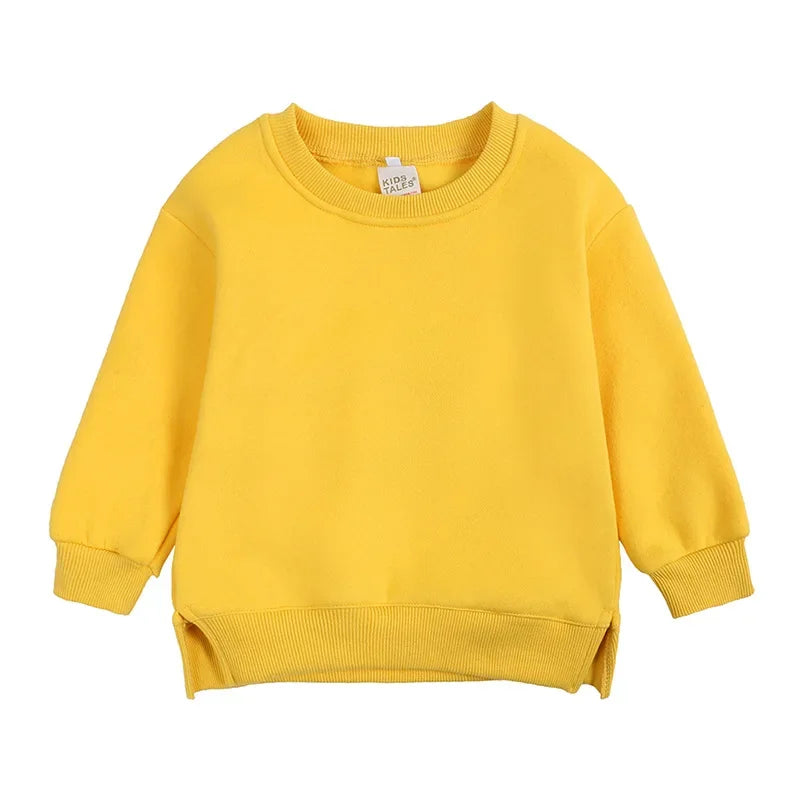 2025 Winter Autumn Hoodies Pullovers Kids Boys Girls Clothes Korean Baby Thicken Fleece Sweatshirt Children's Clothing 6M-7T