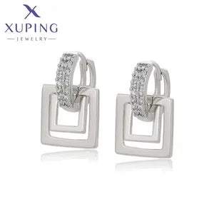 Xuping Jewelry New Arrival Round Promotion Gold Color Huggies Earrings for Women Girl Party Gift S00075729