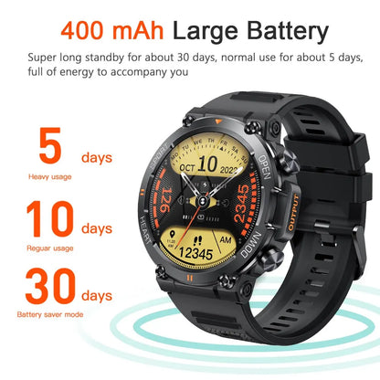 MEVADEN 1,39 Zoll HD Bluetooth Anruf Smart Watch Männer Sport Fitness Tracker Heart Monitor 400mAh Smartwatch für Android IOS MD56