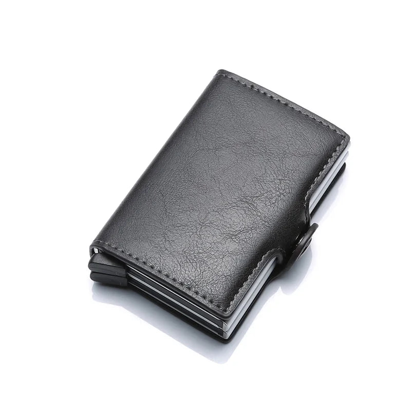 Carbon Fiber Credit Card Holder Mens Double Anti Rfid Bank Cardholder Case Wallet Metal Business Bank Minimalist Wallet Gift