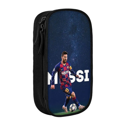 Football Messi Pencil Cases for Fan Soccer Lover Messied Pen Holder Bag Student Big Capacity Students School Gifts Pencil Pouch