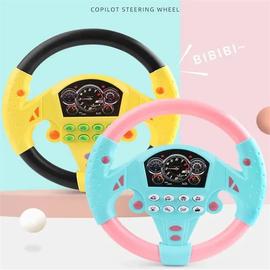 Children Eletric Simulation Steering Wheel Toys Gifts Light Sound Musical Stroller Simulate Driving Car Vocal Toy for Kids