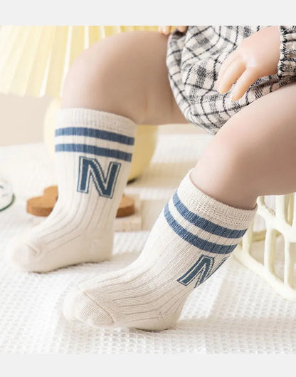 Newborn Baby Socks Cute Babies Stuff Boys Letter Short Sock Kids Girls Children Boneless Tube Long Socks Cotton Infant Clothing