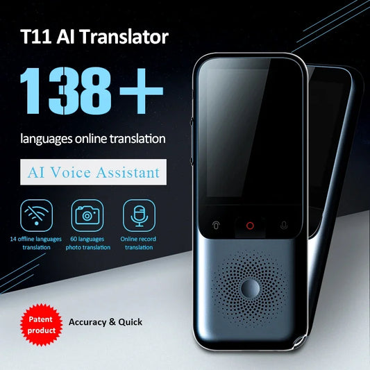 2025 New T11 Portable Audio Translator 138 Language Smart Translator Offline In Real Time Smart Voice AI Voice Photo Translator