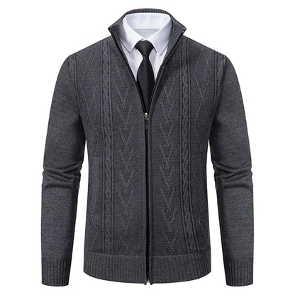 2023 autumn and winter new cashmere padded warm casual men's knitted sweater coat