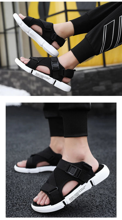 Men Sandals Soft Comfortable Non-Slip Men Shoes High Quality Woven Beach Sandals Mens Gladiator Sandals Summer Casual Flat Shoes