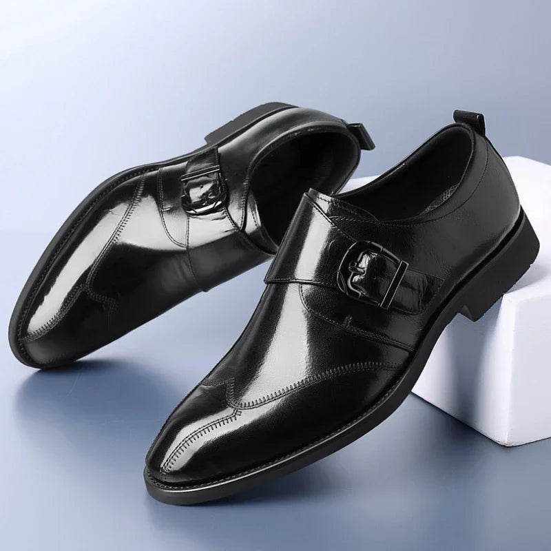 New Men Business Dress Shoes Hasp Formal Leather Shoes for Men Oxfords Footwear High Quality Male Oxfords Men Leather Shoes