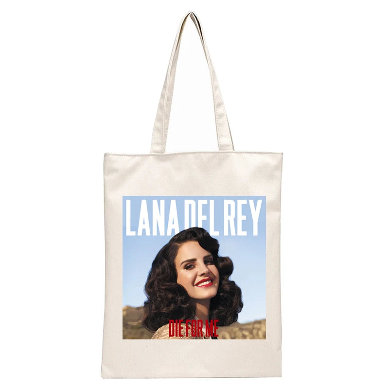 Lana Del Rey LOGO Printed Graphic Hipster Cartoon Print Shopping Bags Girls Fashion Casual Pacakge Hand Bag