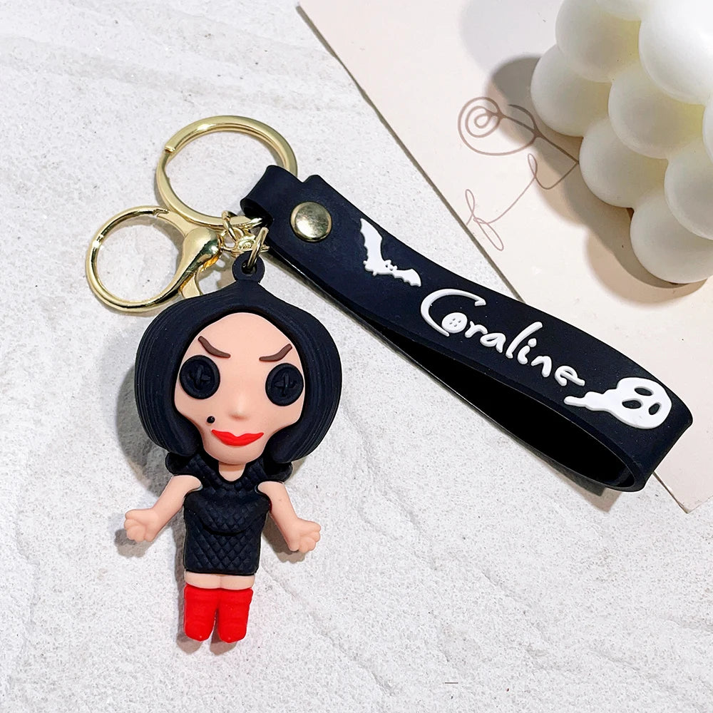 New Mother Ghost keychain necklace Caroline cartoon character keychain cartoon creative pendant