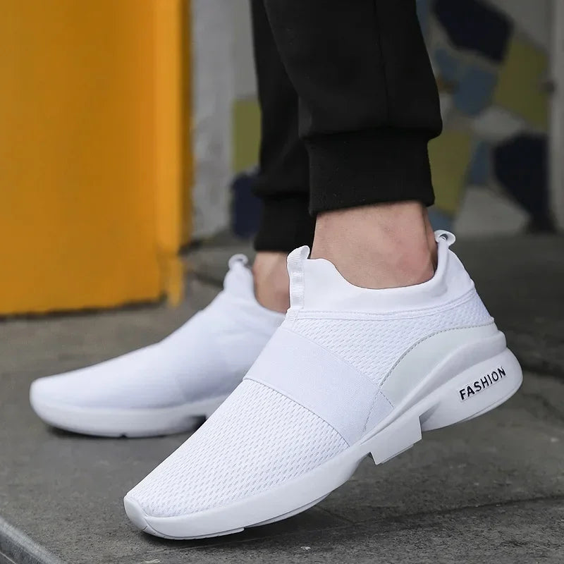 2024 Men Casual Shoes Sneakers Fashion Loafers Comfortable Mesh Mens Shoes Footwear Lightweight Walking Shoes White Size 46