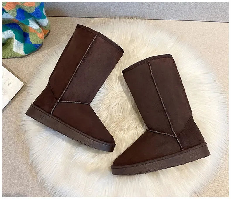 winter snow boots women anti slip Casual Woman Shoe Winter Boots Female Warm Plush Mid-calf Boots Long Botas Mujer