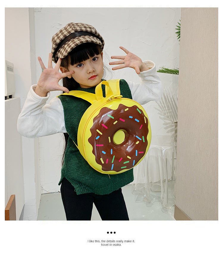 Cartoon Kids Backpack Cute Donut Eggshell Bag Fun Kindergarten Kids Backpack Boys Girls Backpack