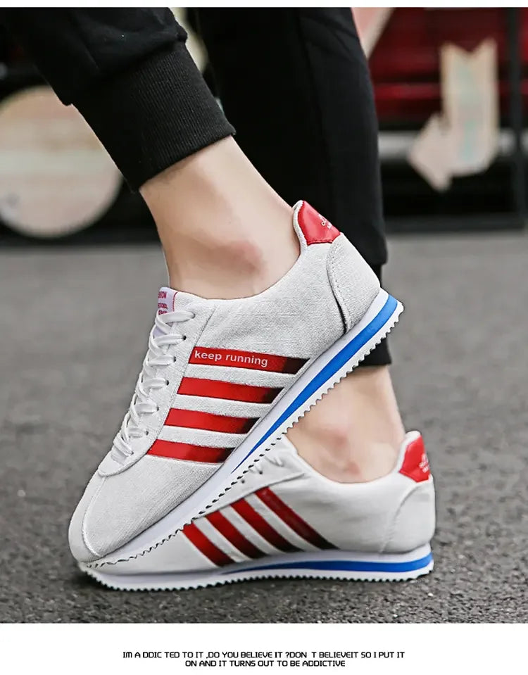 Men's Fashion Tennis Shoes Canvas Running Shoes Comfortable Flat Vulcanized Shoes Men's Breathable Gym Sports Men's Footwear