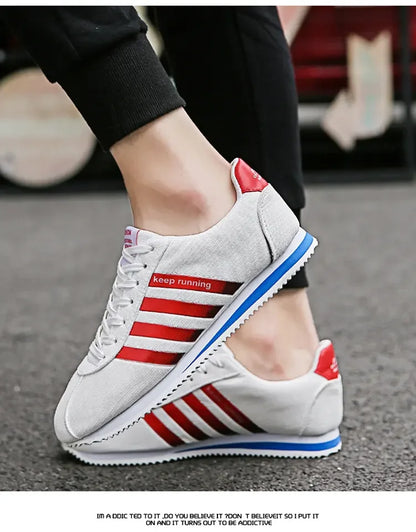 Men's Fashion Tennis Shoes Canvas Running Shoes Comfortable Flat Vulcanized Shoes Men's Breathable Gym Sports Men's Footwear